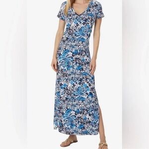Lilly Pulitzer Etta Maxi Dress in Low Tide Navy size XL